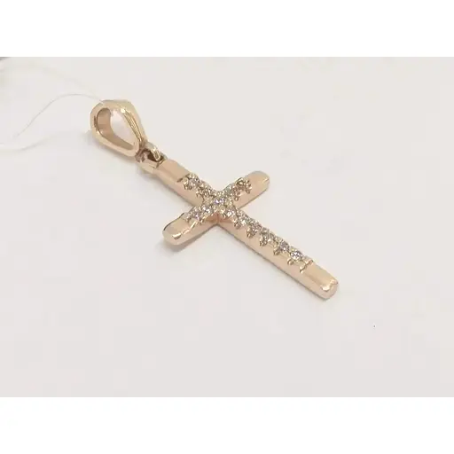Золотий хрестик Qvaliz з фіанітами. 50300618 1.03 - фото 2
