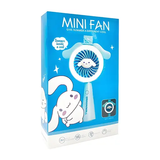 Дитячий портативний USB-вентилятор на акумуляторі Cinnamoroll блакитний (677-79) - фото 3