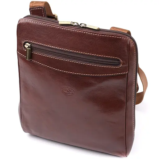 Мужская сумка через плечо из гладкой натуральной кожи TONY PEROTTI 20х25х3,5 см 000315695