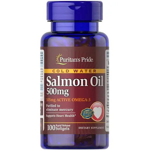 Жирные кислоты Puritan's Pride Salmon Oil 500 mg, 100 капсул