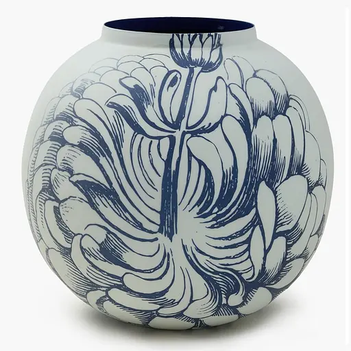 Ваза MBM HOME Елізіум залізна принт глибокий синій 230х230х210 мм (VB-02 PRINT/DEEP BLUE) - фото 1