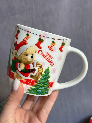 Набор чашек новогодних Tanto T3691 керамика в подарочной упаковке 350 мл Белая 2 шт - фото 3