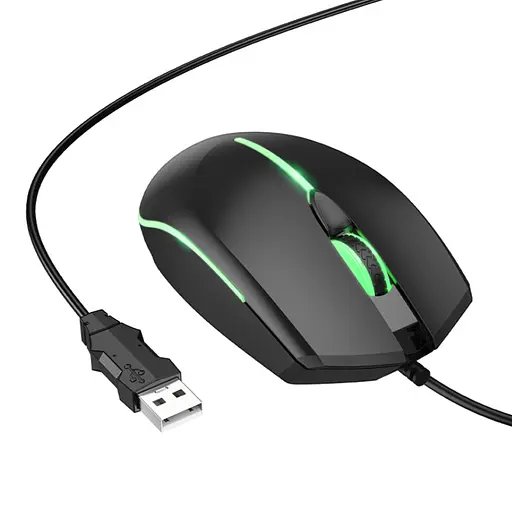 Комп'ютерна миша Hoco GM37 Wonderful gaming luminous Wired mouse Чорний - фото 1