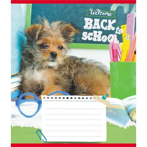 Зошит учнівський "Собака студент" Leader 018-540178L-5 в лінію, 18 аркушів - фото 1