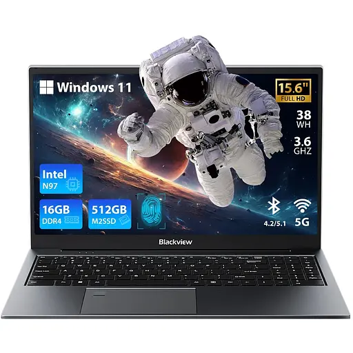 Blackview Acebook 8 Ноутбук 16GB DDR4 512GB,N97 36GHz/UHD,Windows 11,38Wh,+,HDMI 2.0,Bluetooth,USB 3.0