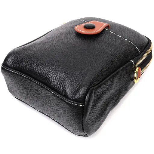 Сумка трапеция для женщин Vintage из натуральной кожи 14.5х18х5.5 см sum0029046 - фото 4