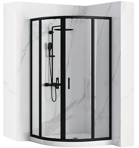 Душевая кабина Rea Look black 90x90 REA-K7903, Черный матовый, Универсальная - фото 1