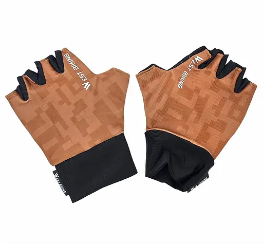 Велорукавиці дитячі West Biking YP0211248 з короткими пальцями L (6-7 р) камуфляж Brown (G0001832) - фото 3