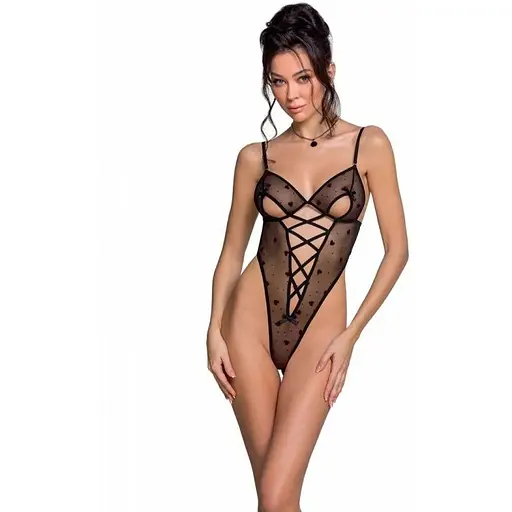 Еротичний боді з малюнком Passion LOVELIA Body black L/XL