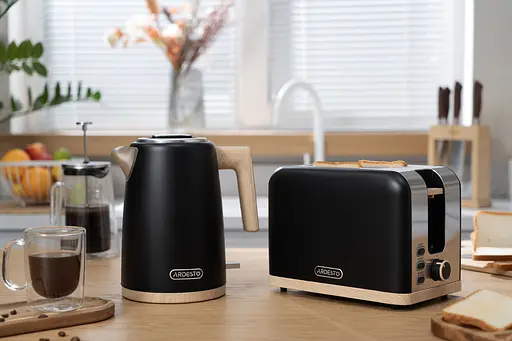 Ardesto Электрочайник EKL-F420WWD, 1.7л, металл, мат, Strix, черный - фото 6