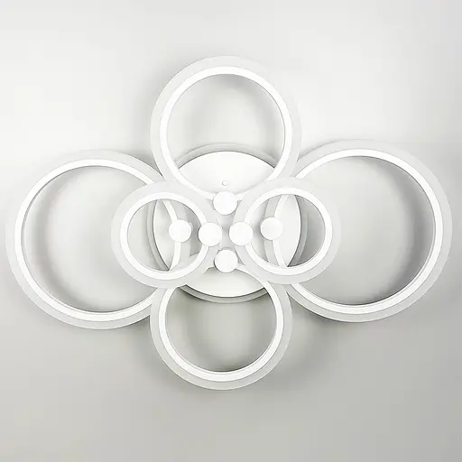 Светодиодная люстра Senta на 6 колец в белом корпусе Line.F A 2374/6 RGB WT - фото 1