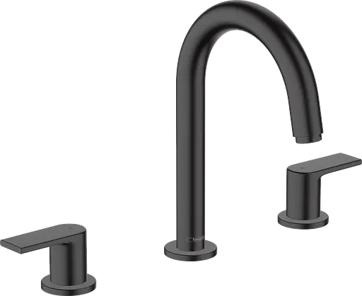 Змішувач Hansgrohe Vernis Shape для умивальника на 3 отвори з донним клапаном pop-up Matt Black 71563670 Чорний матовий - фото 1