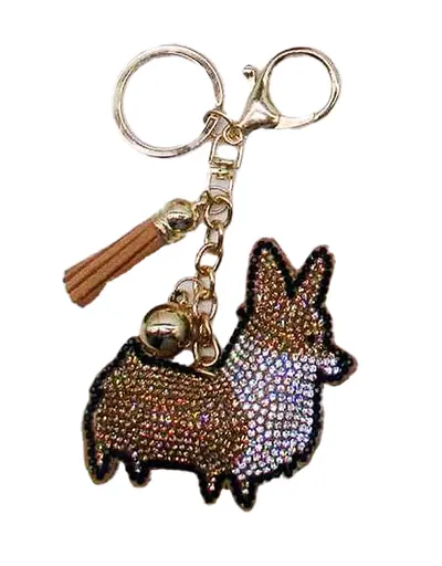 Брелок со стразами Собачка 7 см (в ассортименте)