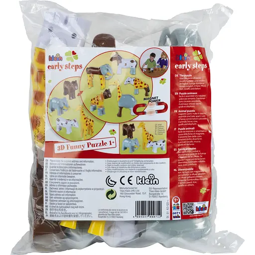 Магнитный пазл о животных Klein Early Steps 4 животные (0071) - фото 7