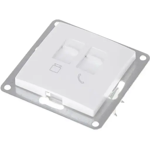 Розетка Brille NB-1TF + 1PC wh біла (42-205) - фото 3