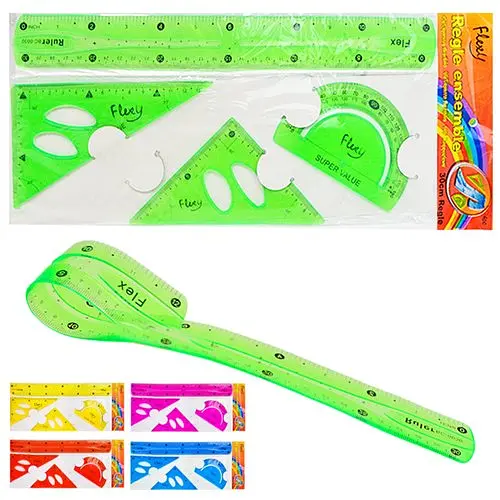 Линейка "Гибкая" 4 пр/наб ST00302 (6920141324213) красный - фото 2