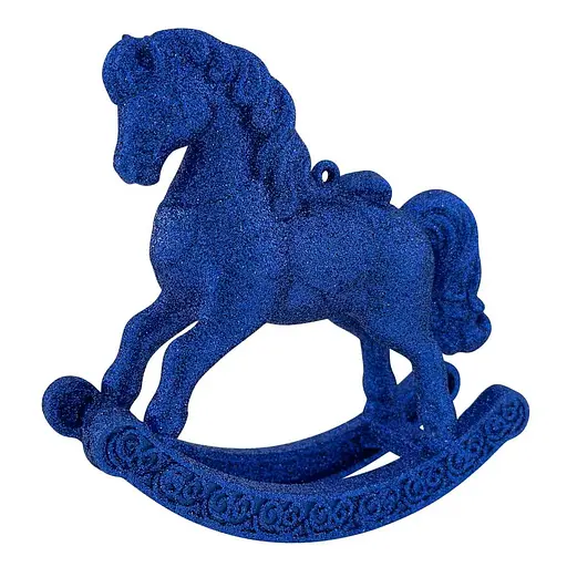 Елочная игрушка MIS LT Лошадь-качалка 11х4х11,5 см синий - фото 1