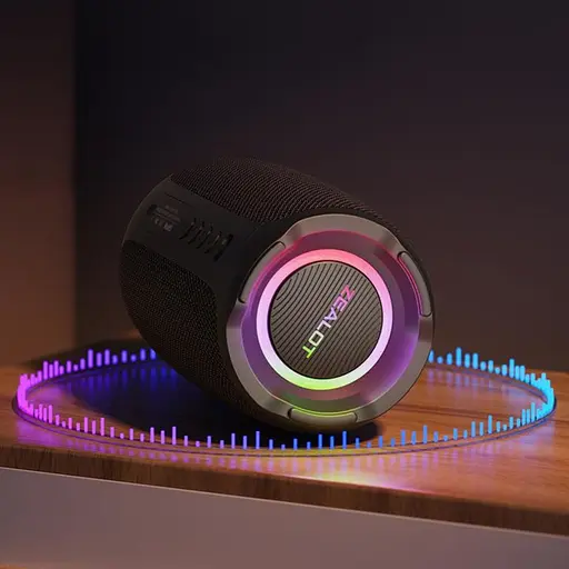 Портативна bluetooth колонка Zealot S61M з LED підсвічуванням + мікрофон чорний - фото 5