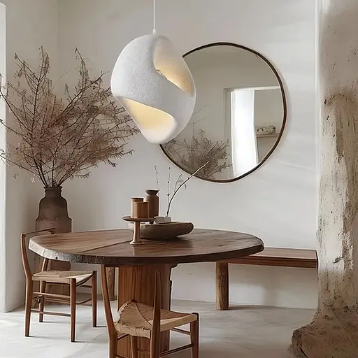 Гіпсовий світильник у білому кольорі Ø30х50 см | Line F | Арт. MJ37-280*290 - фото 1