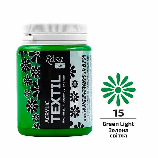 Фарба для тканини Зелена світла (15) 80 мл Rosa Talent - фото 1