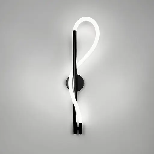 Бра чорне із обплетеним неоном довжина 60 см Арт. W 203/600 BK Line F - фото 2