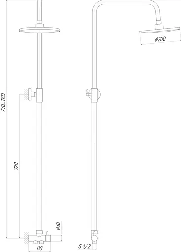 Душова колона Globus Lux GL-BAR-0101, Хром - фото 5