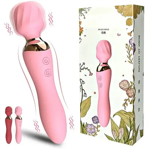 Член із зігріваючою віброголовкою рожевий, червоний - фото 3