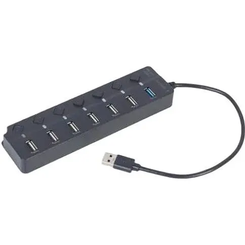 Хаб Usb Gembird UHB-U3P1U2P6P-01, Grey, Usb 3.1 - 1xUsb 3.1 / 6xUsb 2.0, кабель 50 см - фото 1