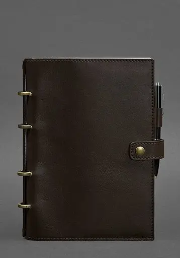 Шкіряний блокнот з датованим блоком (Софт-бук) 9.1 темно-коричневий - фото 1