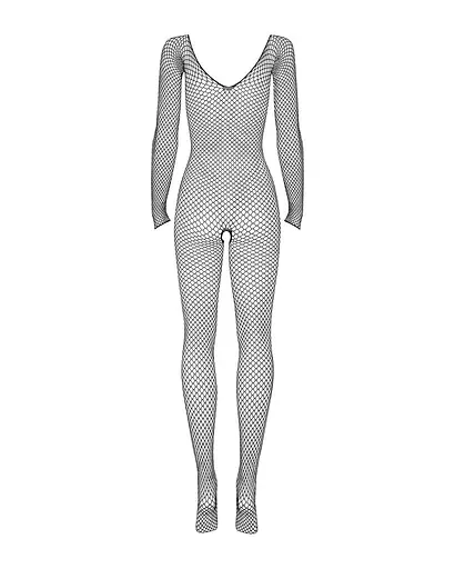 Сітчастий бодістокінг з довгим рукавом Obsessive Bodystocking N109 black чорний комбінезон S/M/L - фото 4