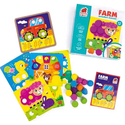 Дерев'яна мозаїка Roter Kafer Wooden mosaic with base. Farm (RW4220) - фото 3