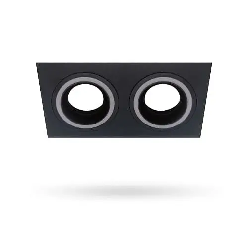 Подвійний вбудований світильник у чорному корпусі | Line F | Арт. DL6142 чорний - фото 1