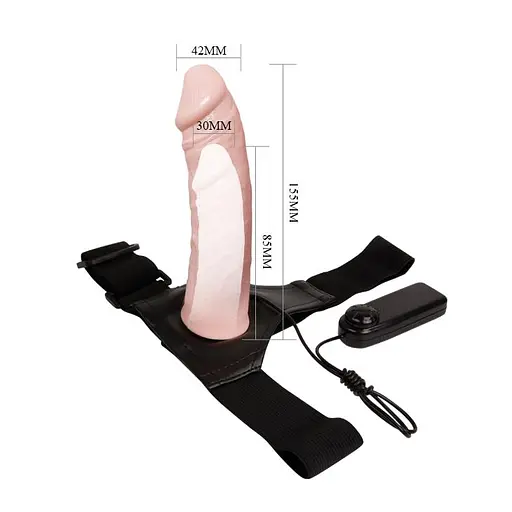 Фаллопротез с вибрацией Baile Ultra Passion Harness 15.5 см телесный - фото 4
