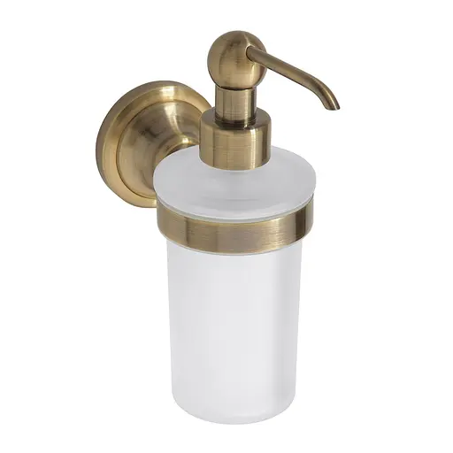 Дозатор для рідкого мила Bemeta Retro настінний скло бронза 250 мл 144109017, Білий - фото 1