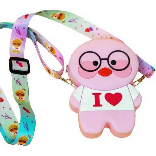 Детская сумочка силиконовая "Утенок" A-Toys C4352, 13 см Розовый - фото 1