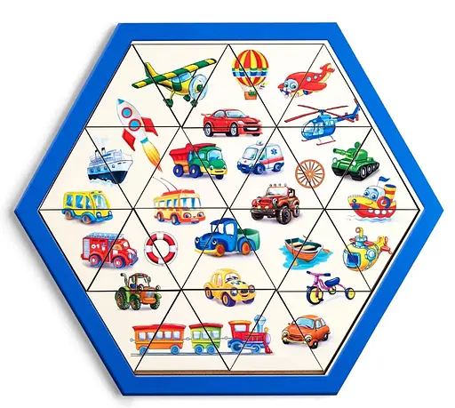 Игра Пазл-головоломка "Транспорт" деревянная развивающая Ubee ПСФ024