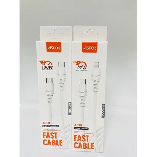 Защищённый кабель Aspor A098 - usb-c to usb-c белый - фото 2