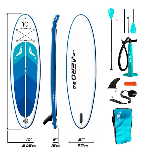 Надувная SUP доска Aero Board 2.0 (305х15х80см) 10' Blue Ocean - фото 2