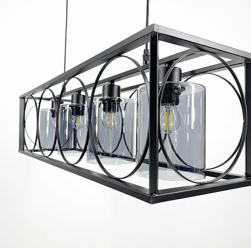 Люстра в металевому чорному каркасі на 4 плафони Line.F 11825/4 - фото 4
