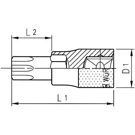 Головка Wurth 1/2" з бітою Torx TХ20 Zebra (071513320) - фото 2