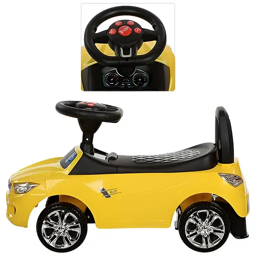 Дитяча каталка-толокар Bambi Racer з музикою та світлом жовта (M 3147B-6) - фото 3