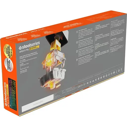 Клавиатура SteelSeries Apex 9 TKL RGB Linear OptiPoint Optical USB Black (64847) - фото 8