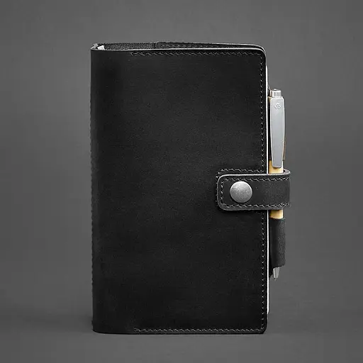 Шкіряний блокнот (Софт-бук) 4.0 чорний Crazy Horse - фото 6