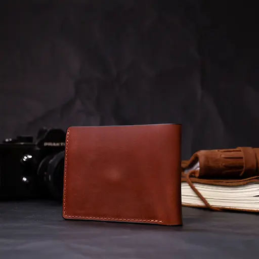 Шкіряний чоловічий гаманець Grande Pelle 11.8х9х1 см acs0026948 - фото 7