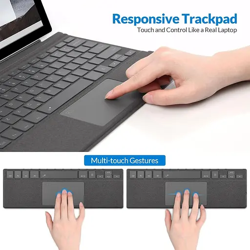 Клавіатура Rii Bluetooth Surface із сенсорною панеллю, сумісна з Surface Pro 7 Plus/7/6/5/4/3, 7-колірна підсвітка - фото 2