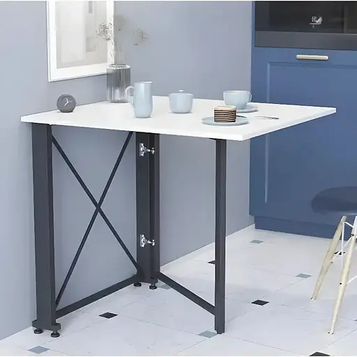 Стіл-книга трансформер Оріон 1 Ferrum-decor 750x810x730 Чорний метал ДСП Біле 16 мм (FRD-104597)