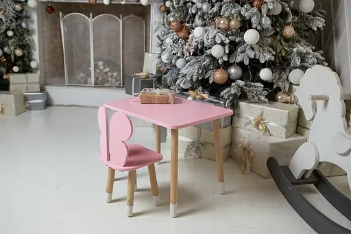 Дитячий прямокутний столик (Рожевий) та стільчик Метелик (Рожевий) - фото 9