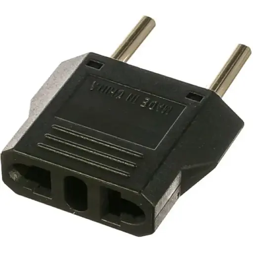 Сетевой переходник с американской/китайской вилки на европейскую черную - фото 1