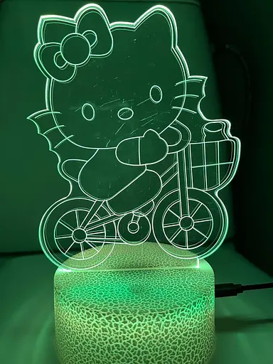 Светильник ночник 3D Hello kity, RGB 16 цветов, USB - фото 9