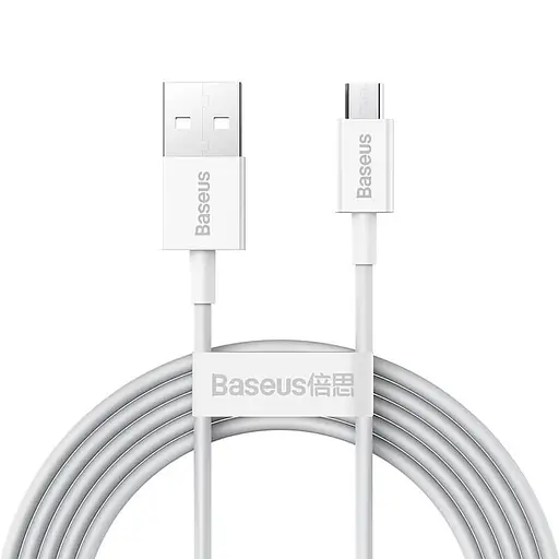 Кабель Baseus 2 метра Micro USB Superior Series 2 м (CAMYS-A02) белый - фото 1